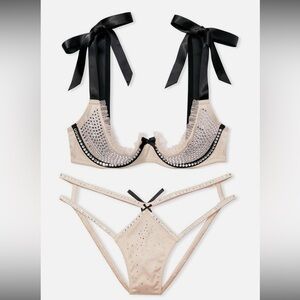 NWT Victoria’s Secret Dream Angels NYE Balconette Bra 34DD & panty L Set